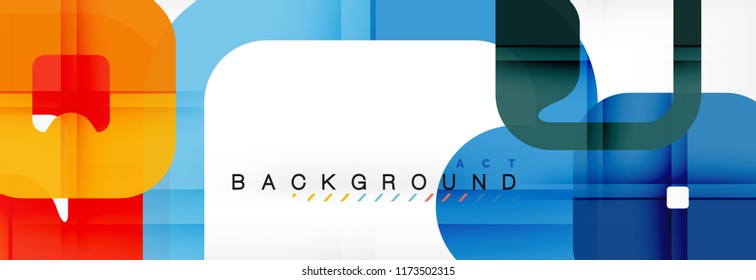 Square geometric background, multicolored template for business or technology presentation or web brochure cover layout, vector wallpaper.