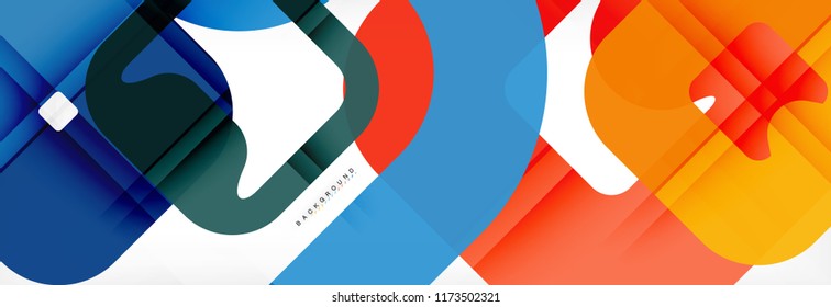 Square geometric background, multicolored template for business or technology presentation or web brochure cover layout, vector wallpaper.