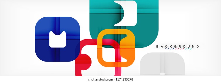 Square geometric background, multicolored template for business or technology presentation or web brochure cover layout, vector wallpaper.