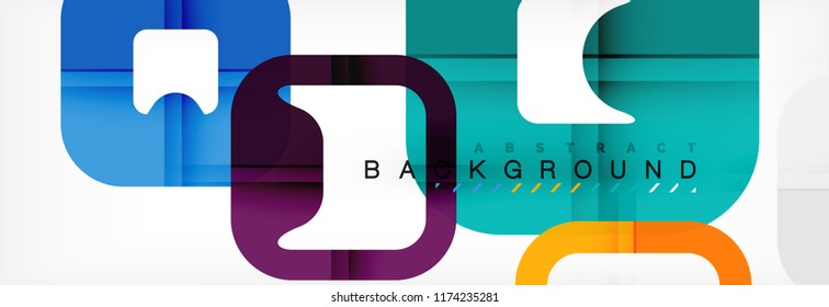 Square geometric background, multicolored template for business or technology presentation or web brochure cover layout, vector wallpaper.