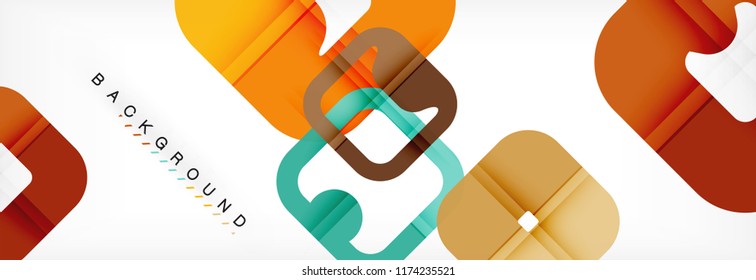 Fondo geométrico cuadrado, plantilla multicolor para presentación de negocios o tecnología o diseño de portada de folletos web, fondo de pantalla vectorial.