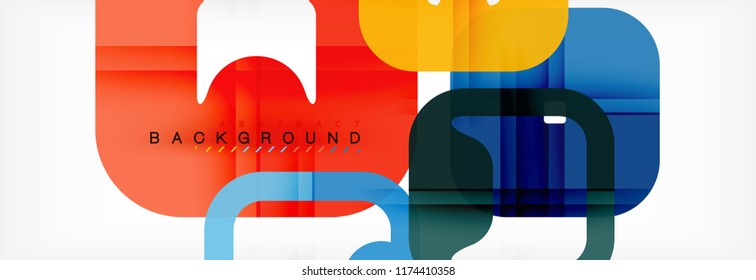 Square geometric background, multicolored template for business or technology presentation or web brochure cover layout, vector wallpaper.