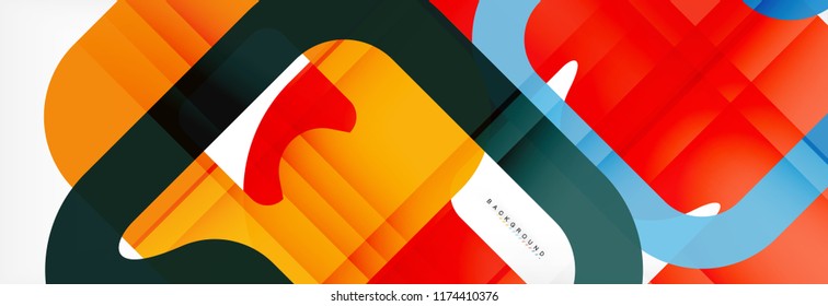 Square geometric background, multicolored template for business or technology presentation or web brochure cover layout, vector wallpaper.
