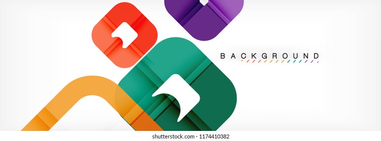 Square geometric background, multicolored template for business or technology presentation or web brochure cover layout, vector wallpaper.