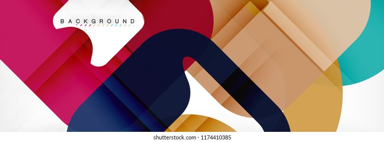 Fondo geométrico cuadrado, plantilla multicolor para presentación de negocios o tecnología o diseño de portada de folletos web, fondo de pantalla vectorial.