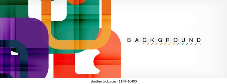 Square geometric background, multicolored template for business or technology presentation or web brochure cover layout, vector wallpaper.