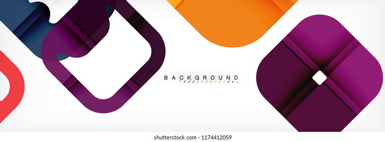 Square geometric background, multicolored template for business or technology presentation or web brochure cover layout, vector wallpaper.