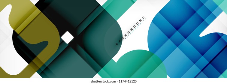 Fondo geométrico cuadrado, plantilla multicolor para presentación de negocios o tecnología o diseño de portada de folletos web, fondo de pantalla vectorial.