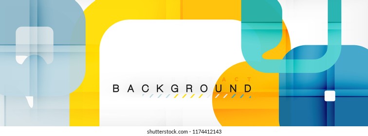 Square geometric background, multicolored template for business or technology presentation or web brochure cover layout, vector wallpaper.