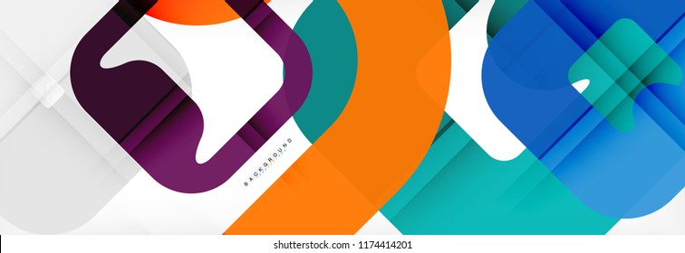 Square geometric background, multicolored template for business or technology presentation or web brochure cover layout, vector wallpaper.