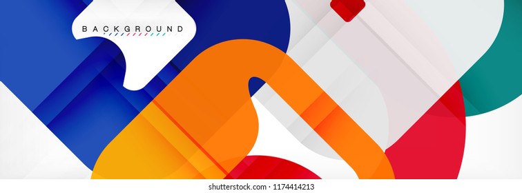 Square geometric background, multicolored template for business or technology presentation or web brochure cover layout, vector wallpaper.