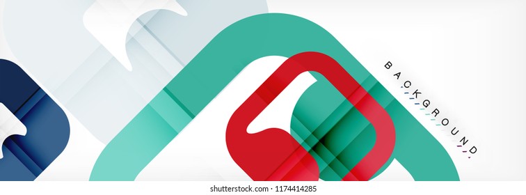 Square geometric background, multicolored template for business or technology presentation or web brochure cover layout, vector wallpaper.