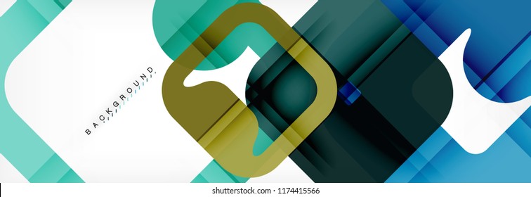 Square geometric background, multicolored template for business or technology presentation or web brochure cover layout, vector wallpaper.