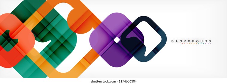 Square geometric background, multicolored template for business or technology presentation or web brochure cover layout, vector wallpaper.