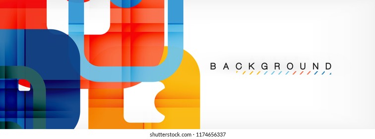 Square geometric background, multicolored template for business or technology presentation or web brochure cover layout, vector wallpaper.
