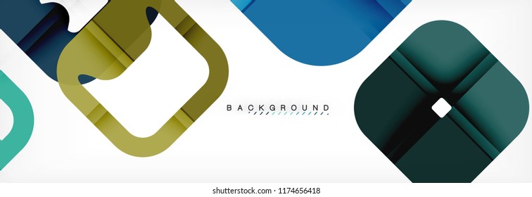 Fondo geométrico cuadrado, plantilla multicolor para presentación de negocios o tecnología o diseño de portada de folletos web, fondo de pantalla vectorial.