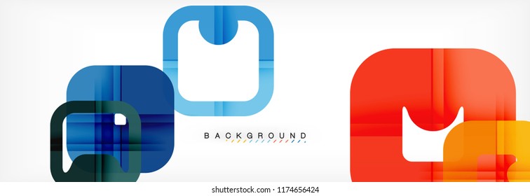 Square geometric background, multicolored template for business or technology presentation or web brochure cover layout, vector wallpaper.
