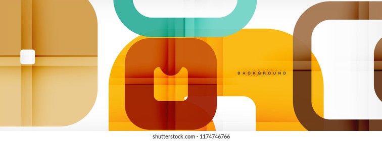 Square geometric background, multicolored template for business or technology presentation or web brochure cover layout, vector wallpaper.