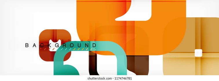 Square geometric background, multicolored template for business or technology presentation or web brochure cover layout, vector wallpaper.