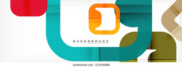 Square geometric background, multicolored template for business or technology presentation or web brochure cover layout, vector wallpaper.