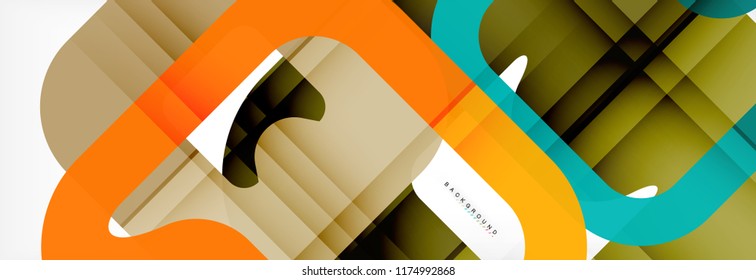 Square geometric background, multicolored template for business or technology presentation or web brochure cover layout, vector wallpaper.