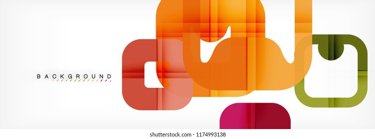 Square geometric background, multicolored template for business or technology presentation or web brochure cover layout, vector wallpaper.