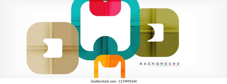 Square geometric background, multicolored template for business or technology presentation or web brochure cover layout, vector wallpaper.