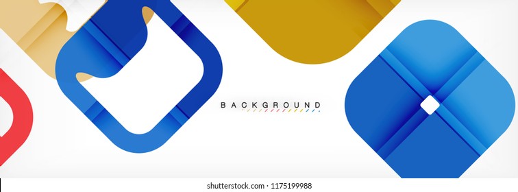 Square geometric background, multicolored template for business or technology presentation or web brochure cover layout, vector wallpaper.