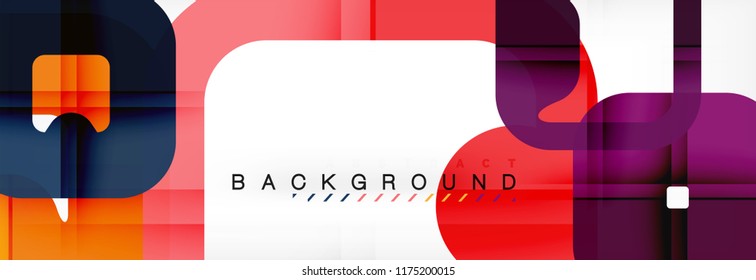 Square geometric background, multicolored template for business or technology presentation or web brochure cover layout, vector wallpaper.