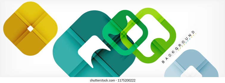 Square geometric background, multicolored template for business or technology presentation or web brochure cover layout, vector wallpaper.