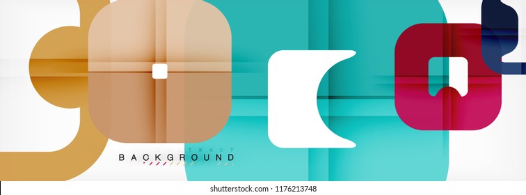 Square geometric background, multicolored template for business or technology presentation or web brochure cover layout, vector wallpaper.