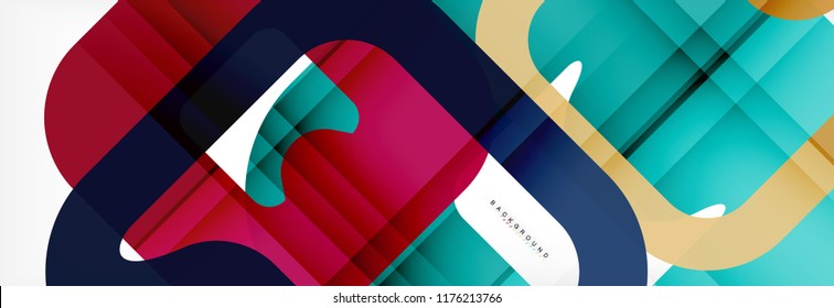 Square geometric background, multicolored template for business or technology presentation or web brochure cover layout, vector wallpaper.