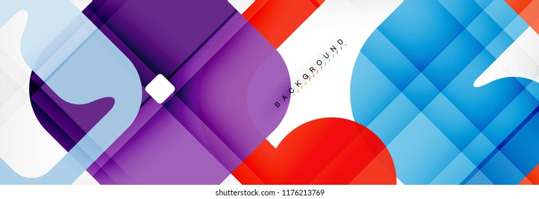 Square geometric background, multicolored template for business or technology presentation or web brochure cover layout, vector wallpaper.