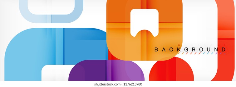 Square geometric background, multicolored template for business or technology presentation or web brochure cover layout, vector wallpaper.