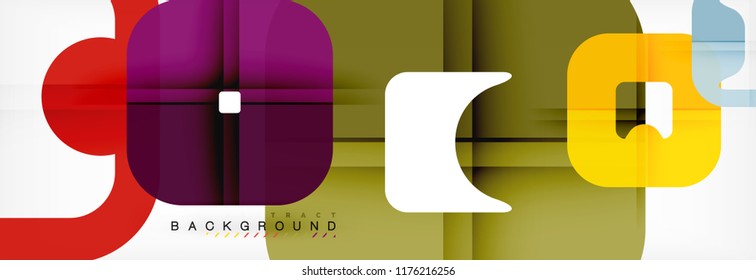 Square geometric background, multicolored template for business or technology presentation or web brochure cover layout, vector wallpaper.