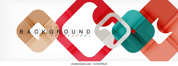 Square geometric background, multicolored template for business or technology presentation or web brochure cover layout, vector wallpaper.