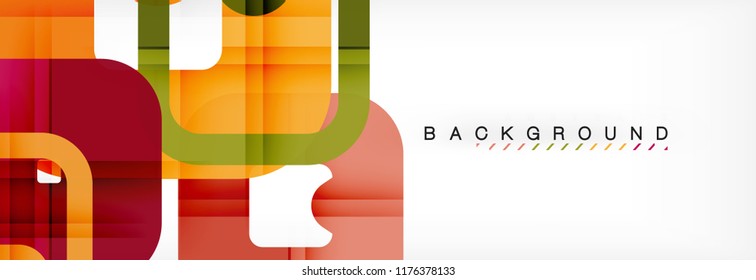 Square geometric background, multicolored template for business or technology presentation or web brochure cover layout, vector wallpaper.