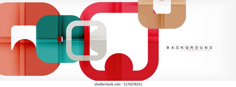 Fondo geométrico cuadrado, plantilla multicolor para presentación de negocios o tecnología o diseño de portada de folletos web, fondo de pantalla vectorial.