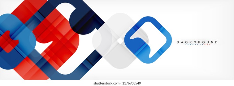 Square geometric background, multicolored template for business or technology presentation or web brochure cover layout, vector wallpaper.