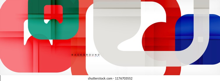 Square geometric background, multicolored template for business or technology presentation or web brochure cover layout, vector wallpaper.