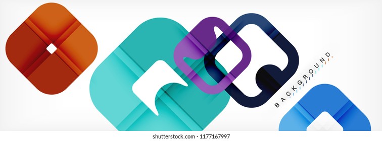 Square geometric background, multicolored template for business or technology presentation or web brochure cover layout, vector wallpaper.