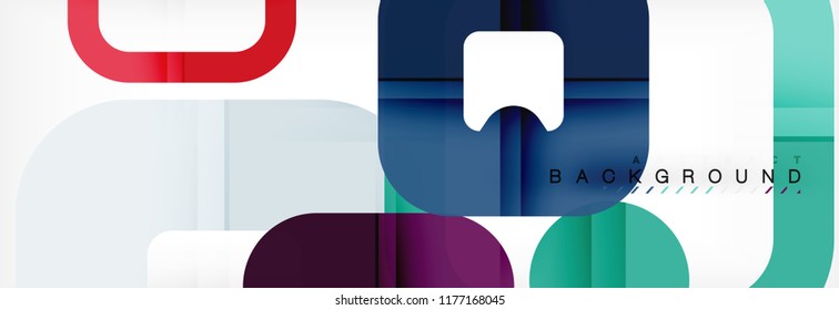 Quadratischer geometrischer Hintergrund, mehrfarbige Vorlage für Geschäfts- oder Technologiepräsentation oder Webbroschürenübersicht, Vektorhintergrund.