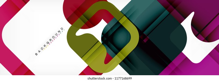 Square geometric background, multicolored template for business or technology presentation or web brochure cover layout, vector wallpaper.