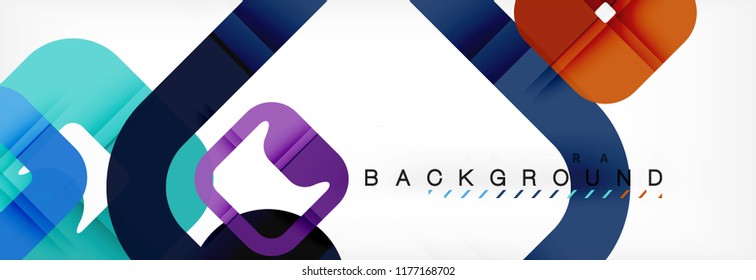 Square geometric background, multicolored template for business or technology presentation or web brochure cover layout, vector wallpaper.