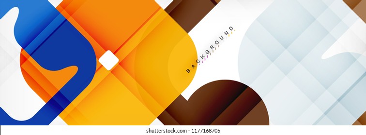 Square geometric background, multicolored template for business or technology presentation or web brochure cover layout, vector wallpaper.