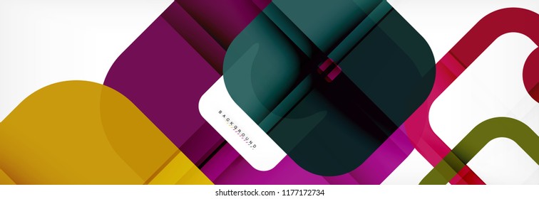 Square geometric background, multicolored template for business or technology presentation or web brochure cover layout, vector wallpaper.