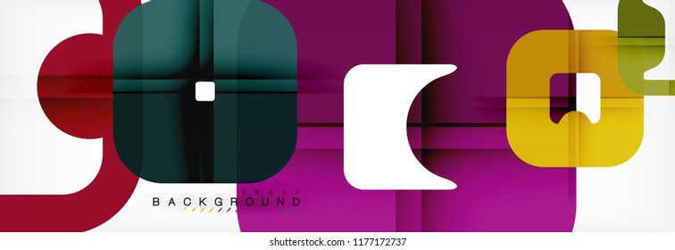 Square geometric background, multicolored template for business or technology presentation or web brochure cover layout, vector wallpaper.