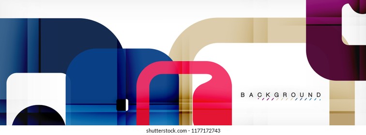 Square geometric background, multicolored template for business or technology presentation or web brochure cover layout, vector wallpaper.