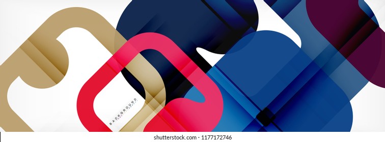 Square geometric background, multicolored template for business or technology presentation or web brochure cover layout, vector wallpaper.