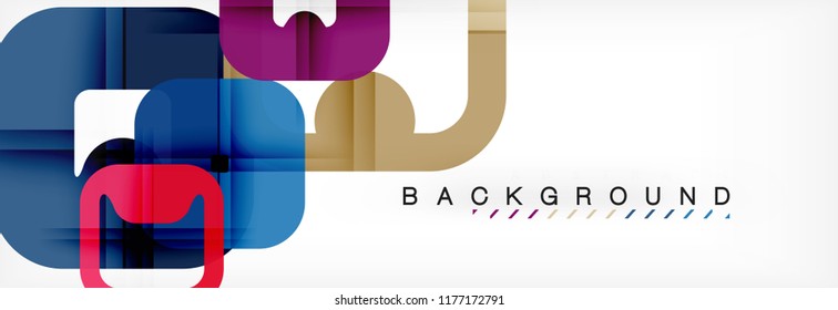 Square geometric background, multicolored template for business or technology presentation or web brochure cover layout, vector wallpaper.